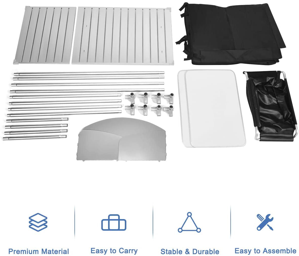 Camping Kitchen Table. Camping Grill Table w/Windscreen & Storage Organizer. Outdoor Kitchen Cook Station with Basin for BBQ. Party. Picnics. Backyards. BBQ Table