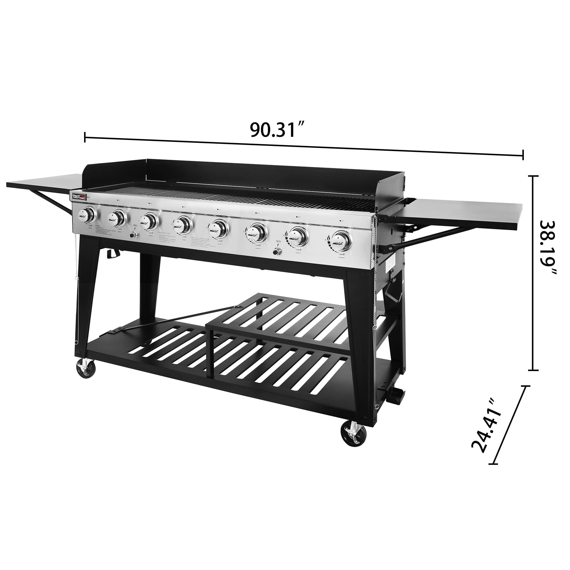 Gourmet GB8001 8-Burner BBQ Gas Propane Grill Outdoor Large Party