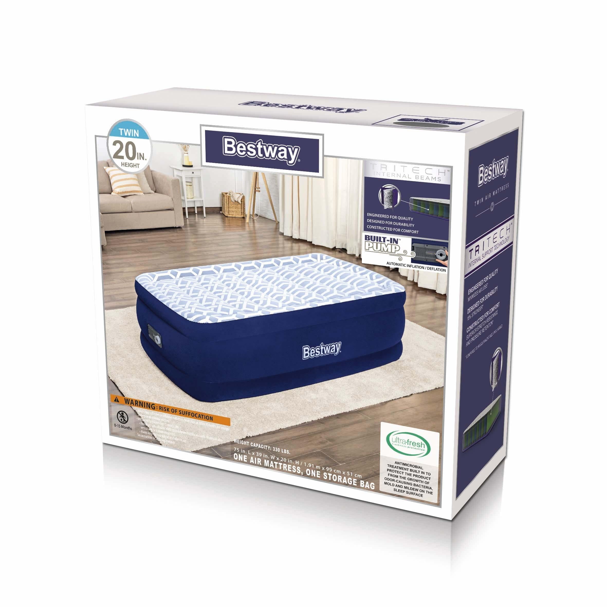 Fashion 20 Twin Air Mattress with Built-in Pump
