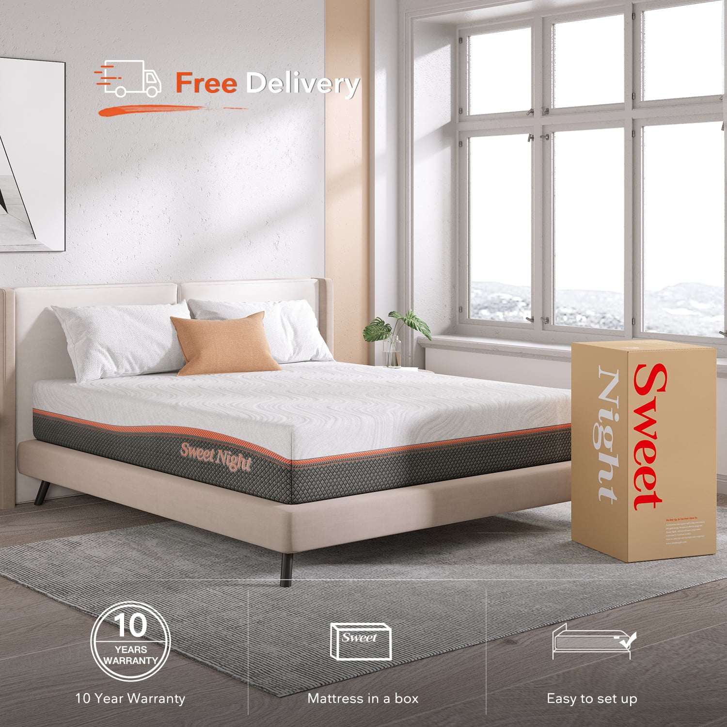 10 Inch Cooling Gel Infused Memory Foam Mattresses Pocket Spring Hybrid Mattresses. Queen Mattresses