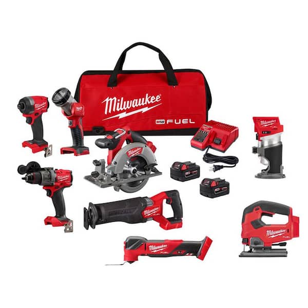 M18 FUEL 18-Volt Lithium-Ion Brushless Cordless Combo Kit (5-Tool) with Multi Tool. Jig Saw and Compact Router