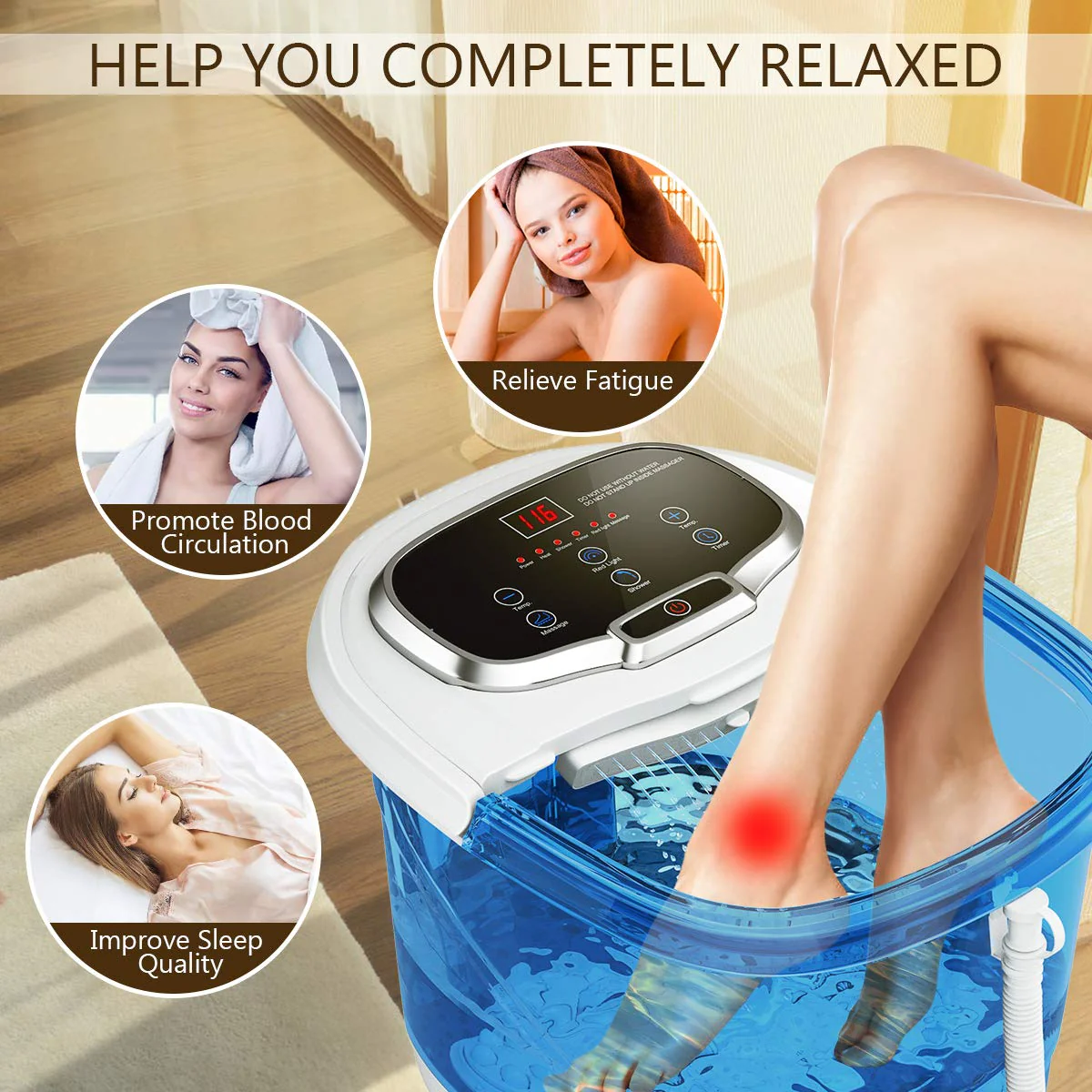 Giantex Foot Spa Bath Massager with Heat. Adjustable Water Shower