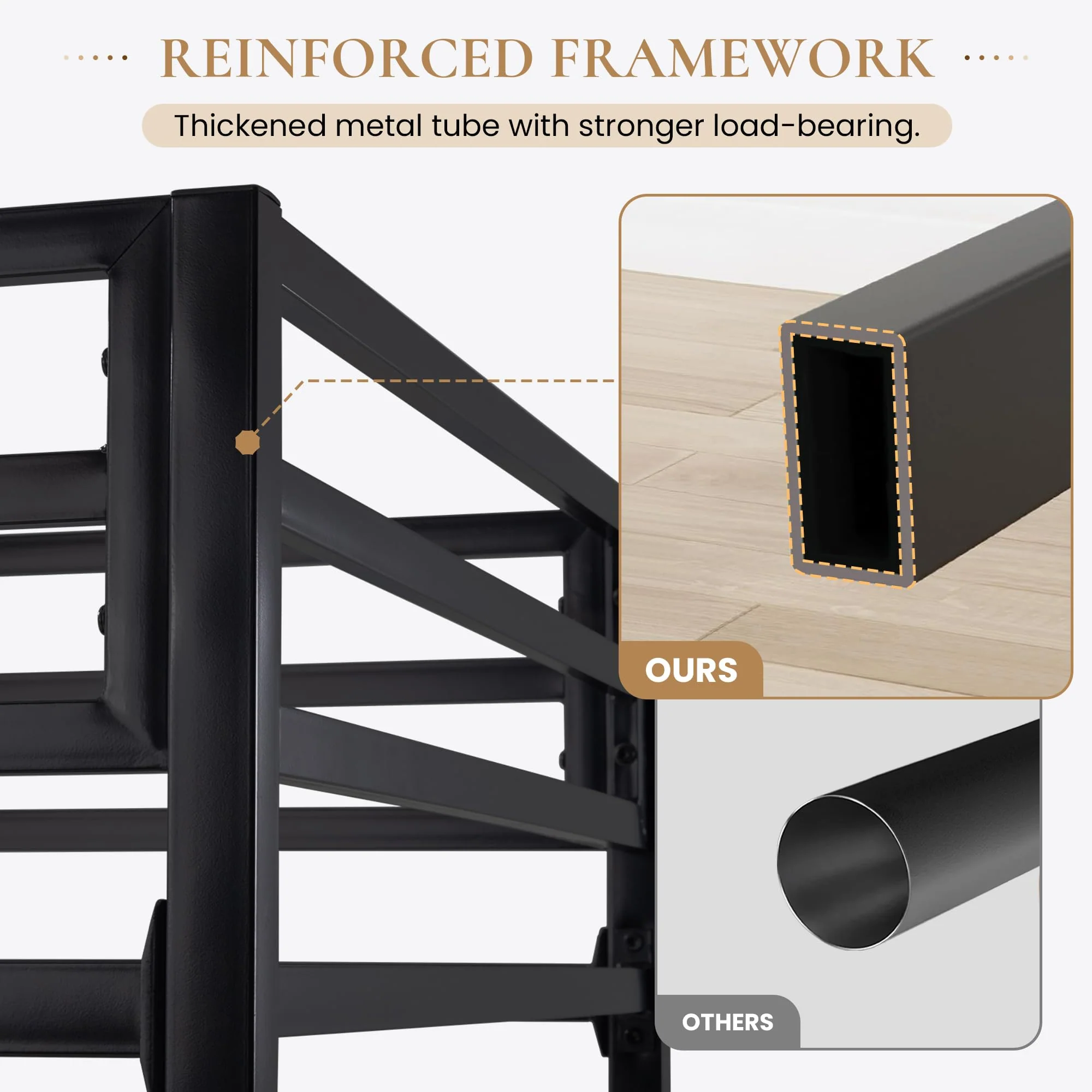 SHA CERLIN Junior Loft Bed Twin Size. Heavy Duty Twin Bed Frame