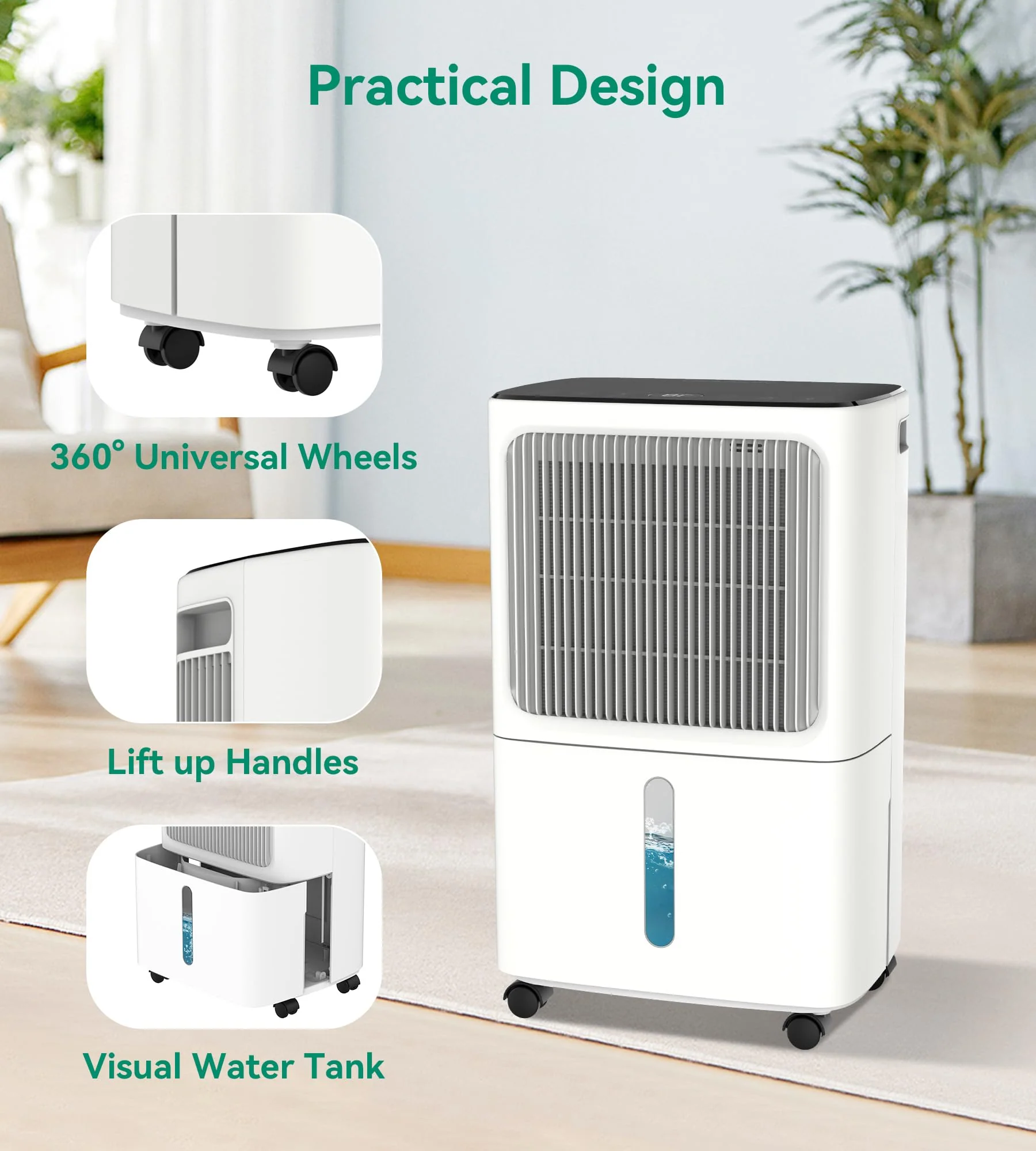 VEAGASO 30 Pint Dehumidifiers for Home with Drain Hose