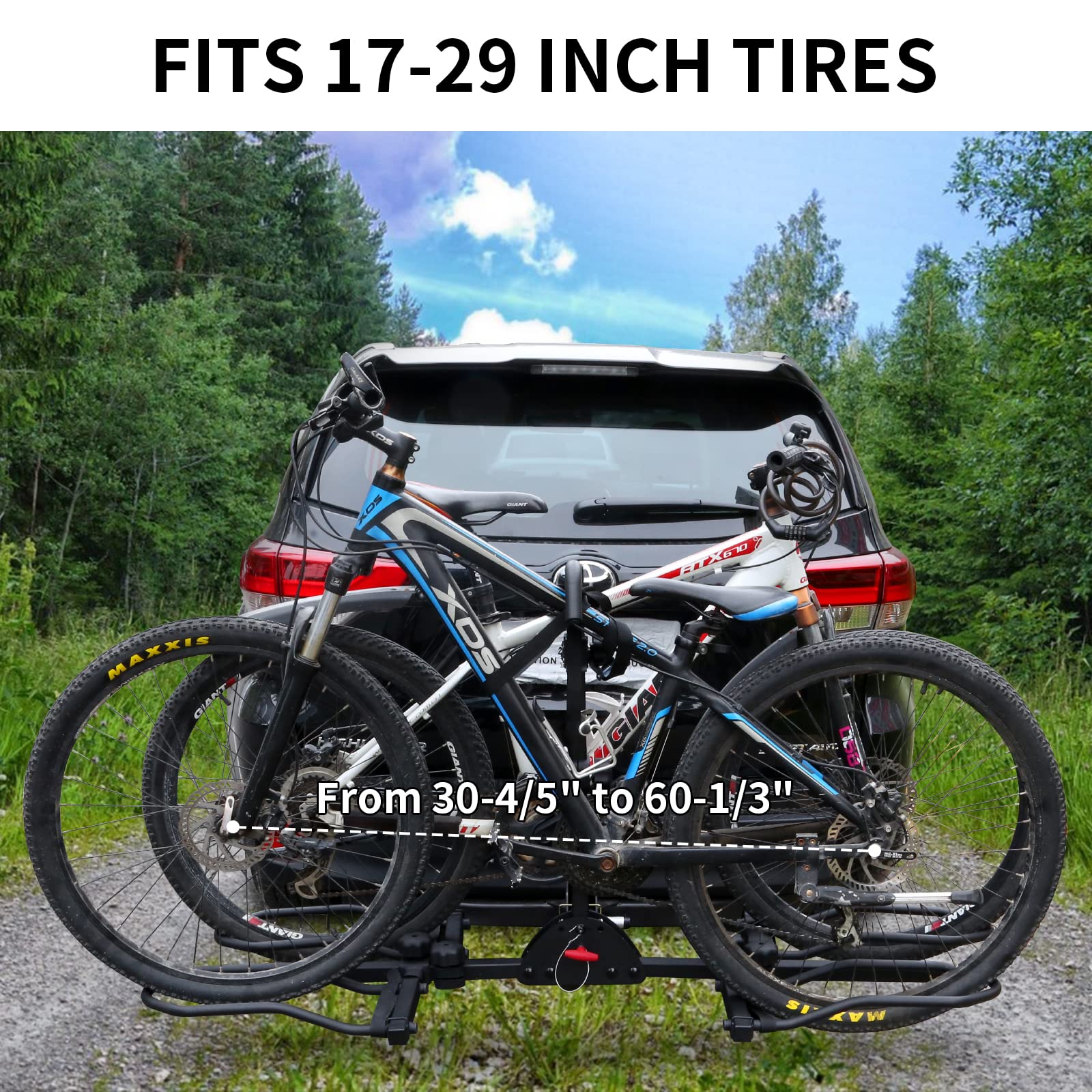 WEIZE Wobble Free Smart Tilting Folding Bicycle Car Racks