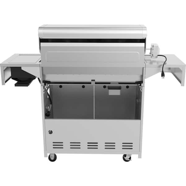 6-Burner Propane Gas Grill in Stainless Steel with Ceramic Searing Side Burner and Rotisserie Kit