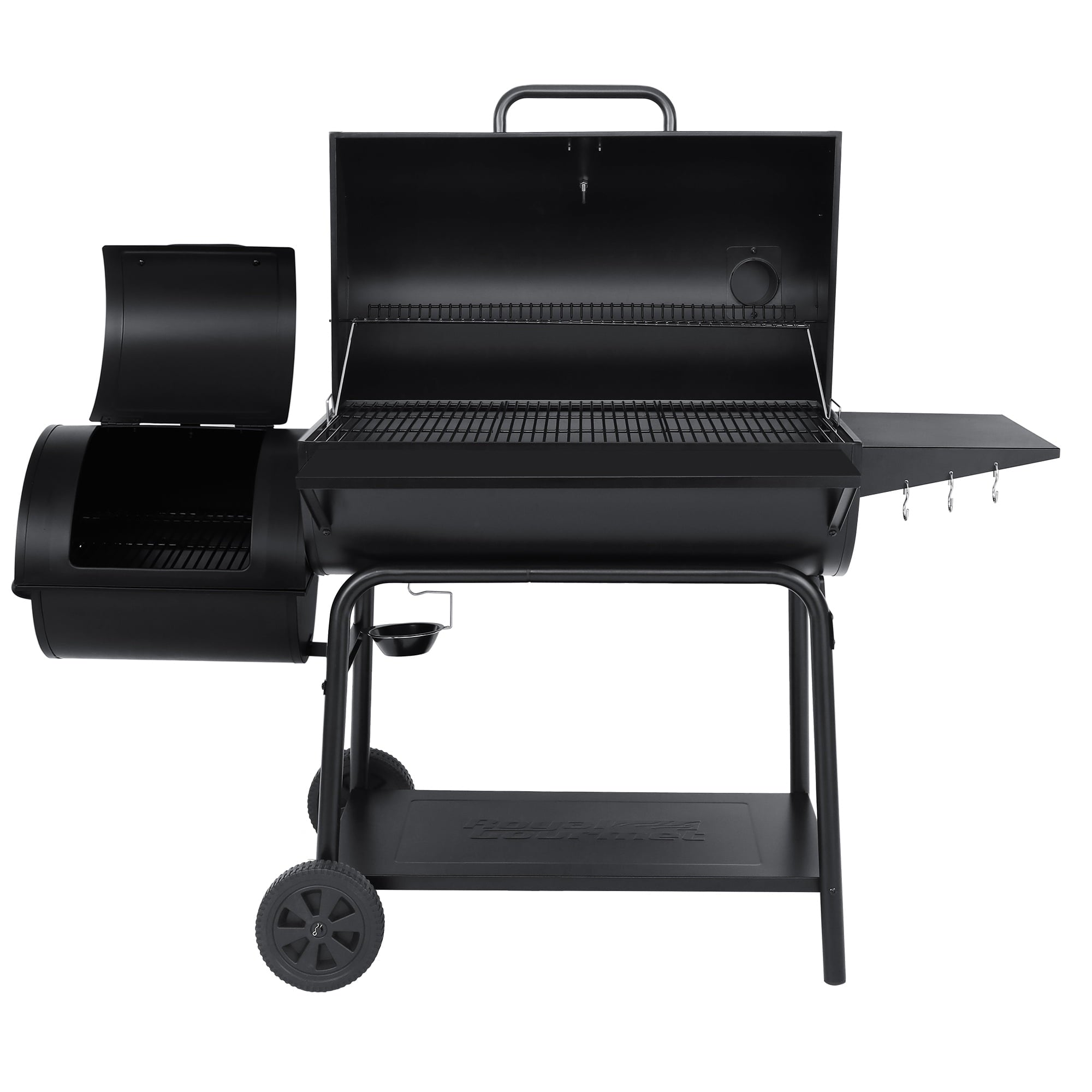 Gourmet CC2036F 36 Charcoal Barrel Grill with Offset Smoker