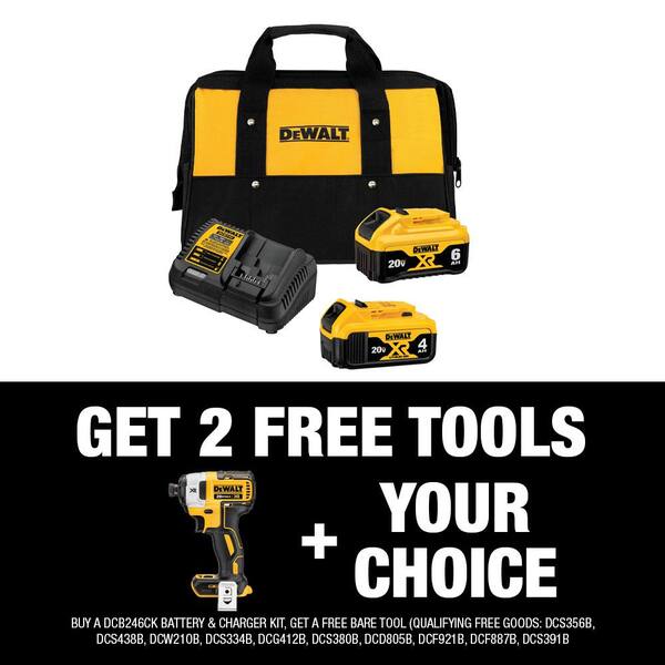 20-Volt Maximum XR Cordless Brushless 3-Speed 1/4 in. Impact Driver with 6.0 Ah and 4.0 Ah Batteries. Charger and Bag