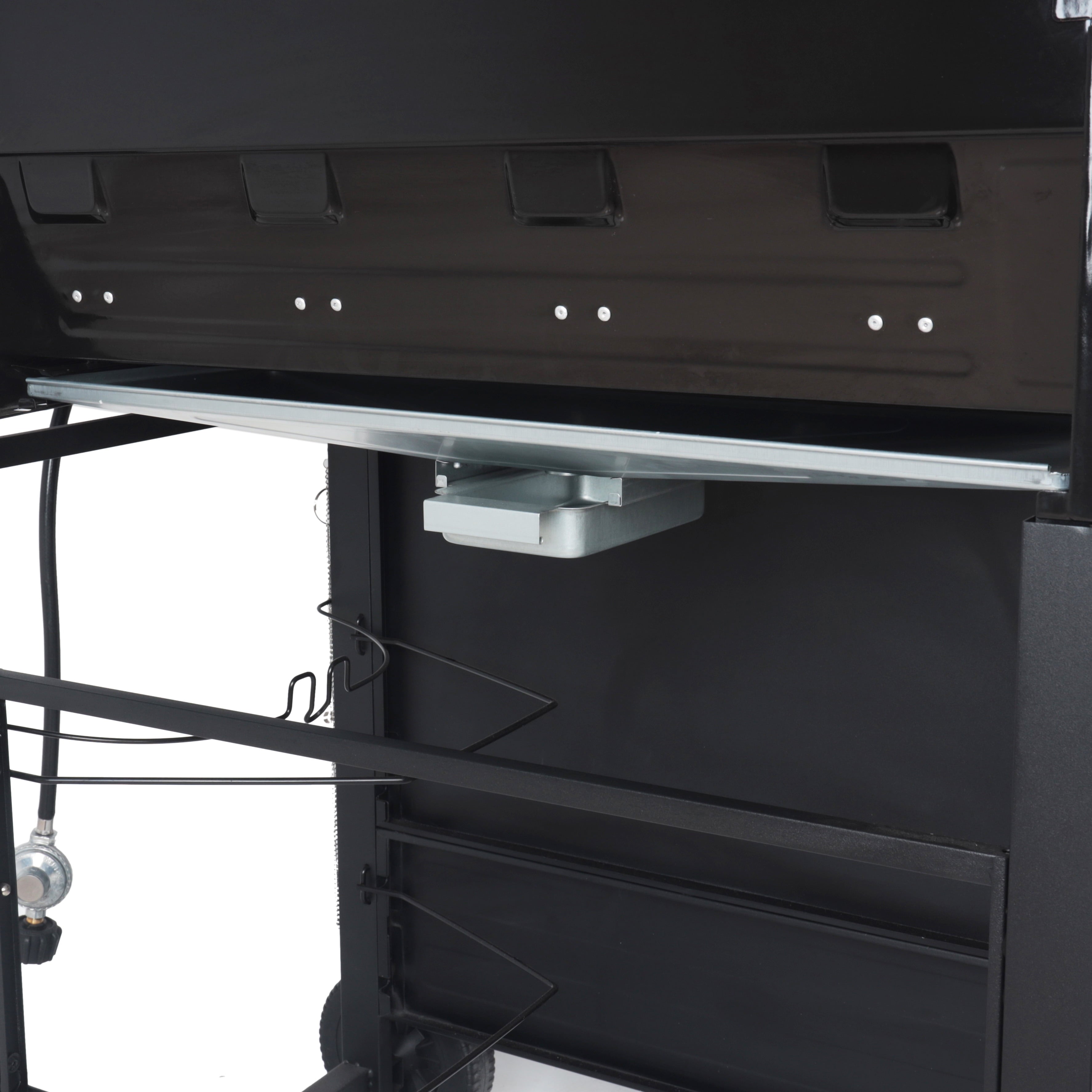 4-Burner Propane  Gas Grill with Side Burner. Stainless Steel & Black