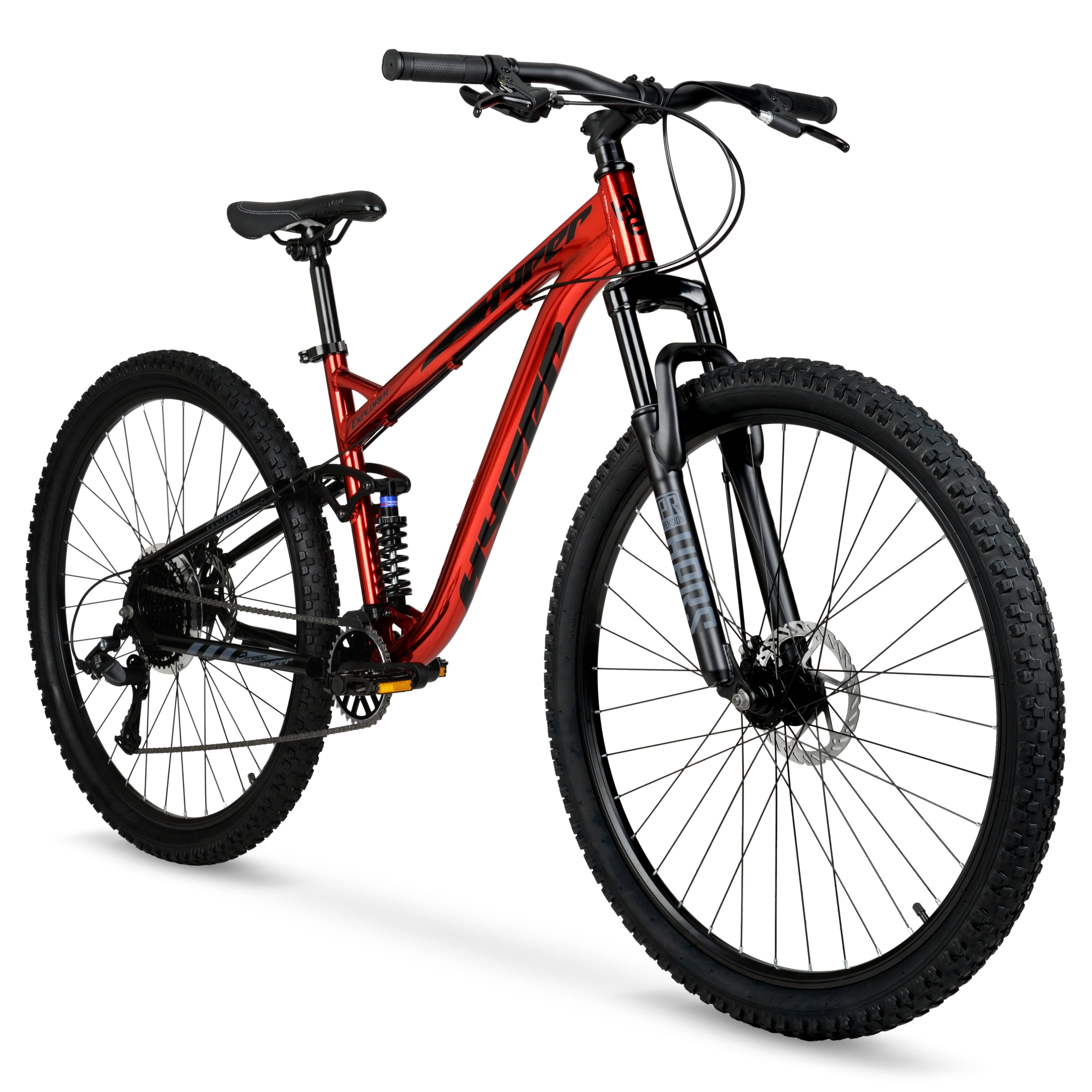 Bicycle Men's 29 In. Explorer Dual Suspension Mountain Bike. Red-Instock