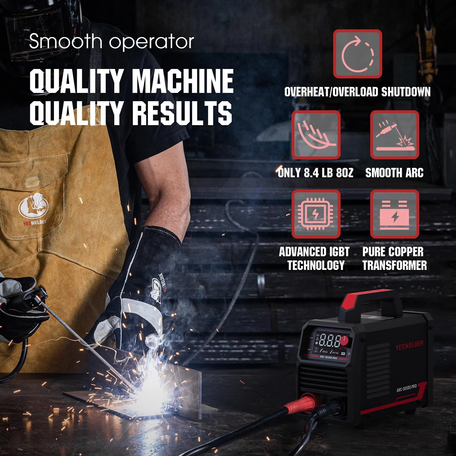 YESWELDER Dual Voltage Portable MMA ARC Welder Machine