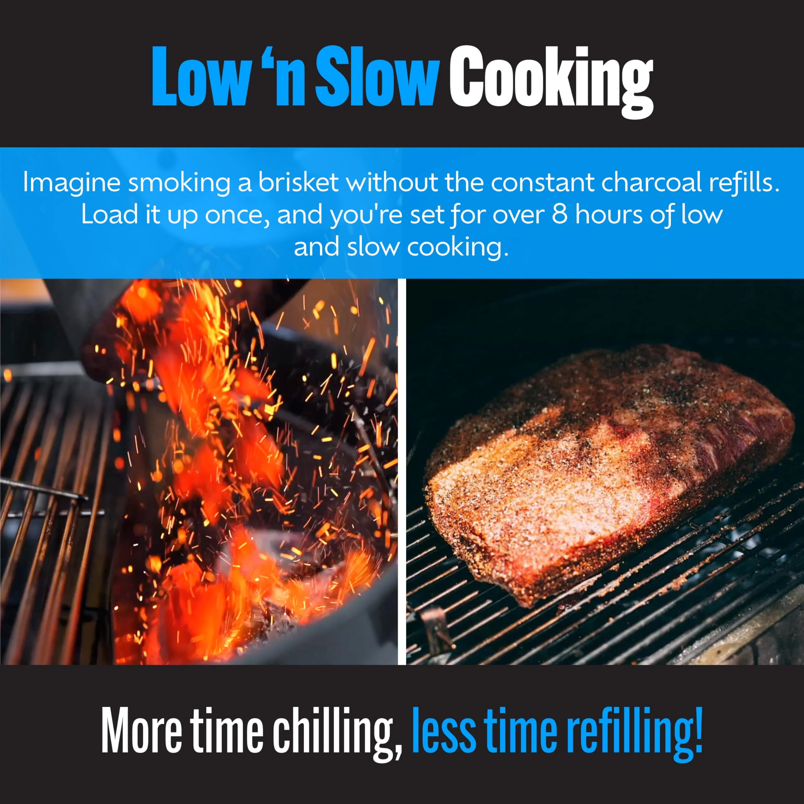 Slow 'N Sear SnS Grills Deluxe Insert. Removable Reservoir