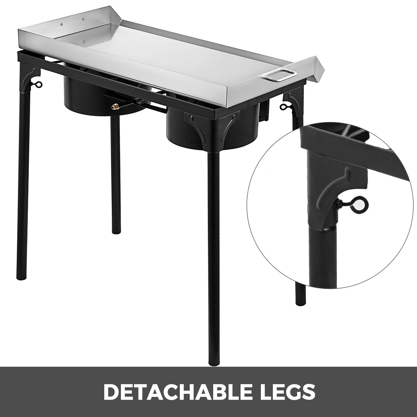 32 x 17 Flat Top Griddle Grill & Propane Fueled.150000 BTU 2 Burners Stove Stainless Steel with 4 Spatula & Scraper Outdoor Griddle Station for Camping