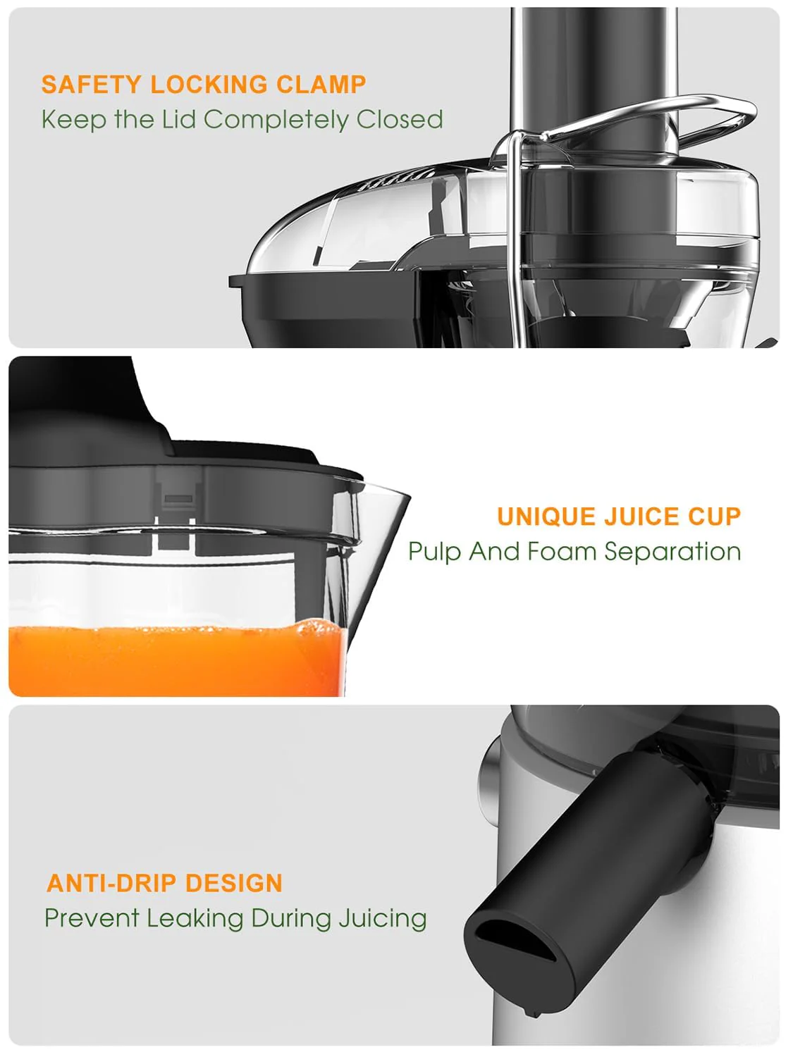 Loilat 1200W Juicer Machine with 3 Feed Chute