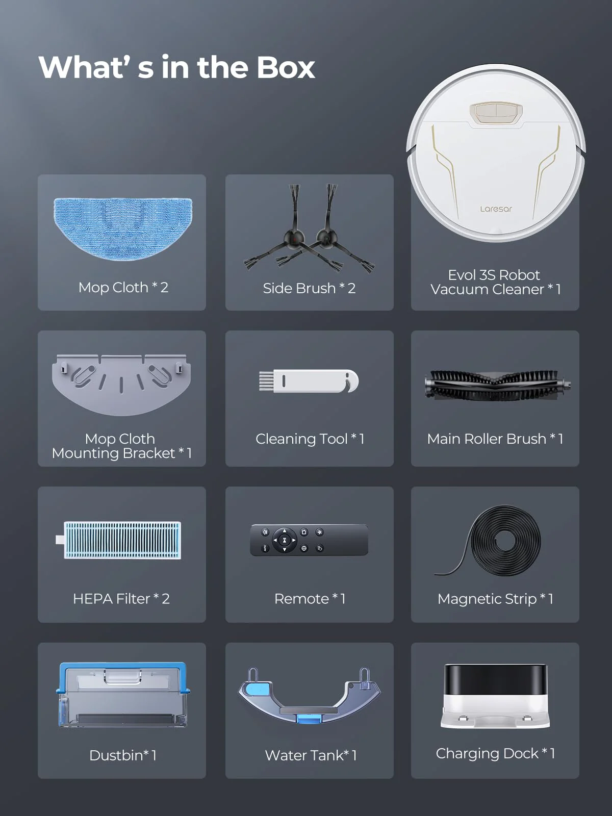 Laresar Robot Vacuums and Mop Combo with Auto Carpet Boost