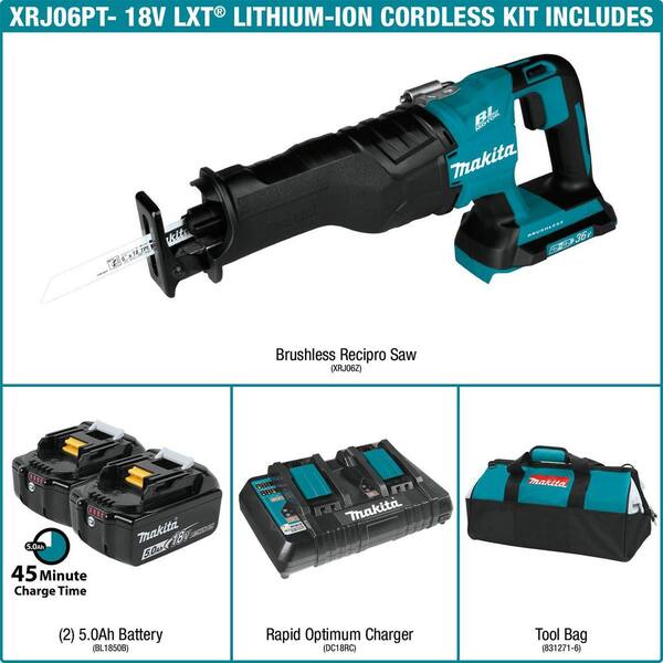 18V X2 LXT Lithium-Ion (36V) Brushless Cordless Reciprocating Saw Kit (5.0Ah) with 2 Batteries 5.0Ah and Charger