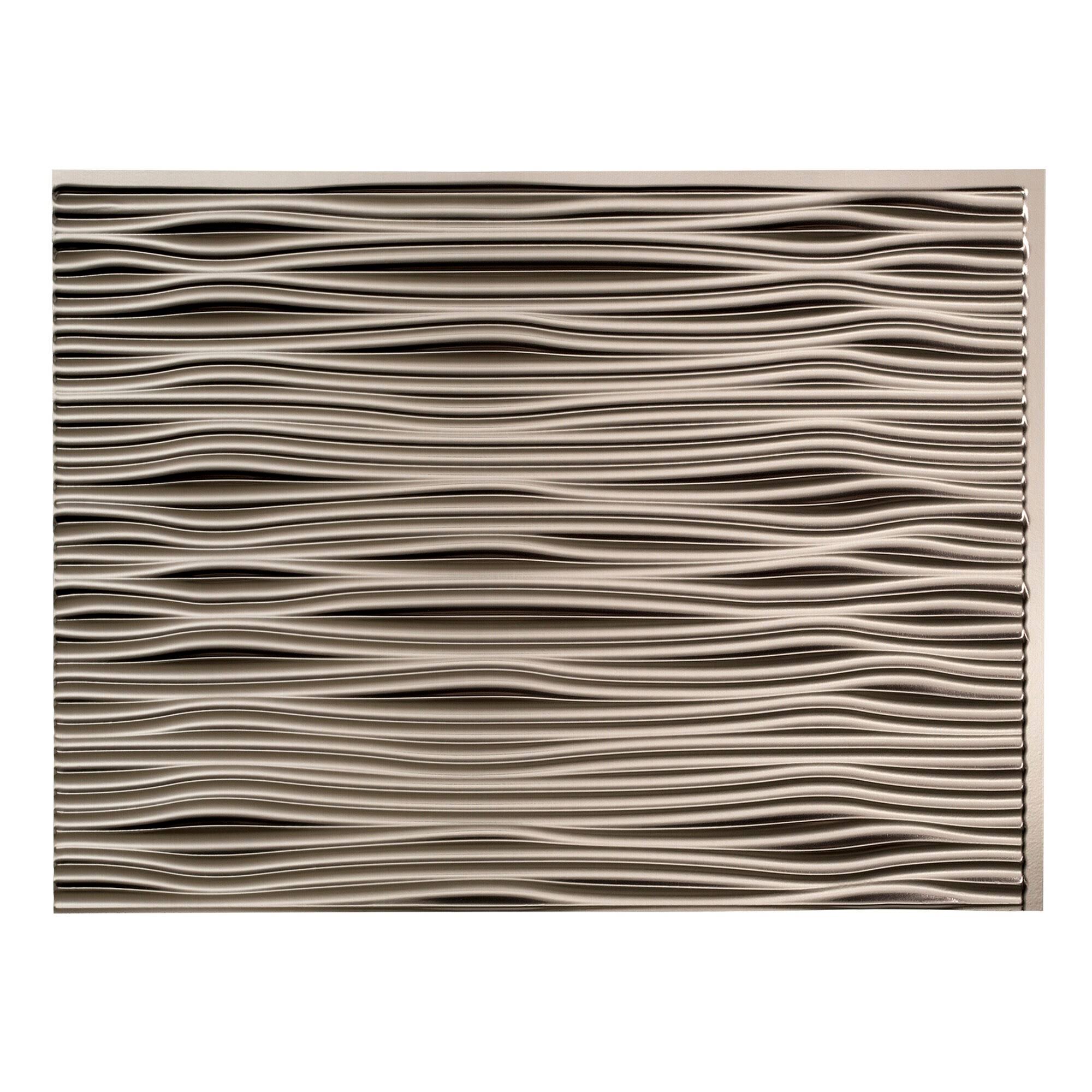 Fasade Waves Brushed Nickel 15-square Foot Backsplash Kit