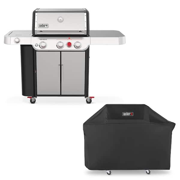 Genesis? S-335 Propane Gas Grill. Stainless Steel with Premium Cover Included