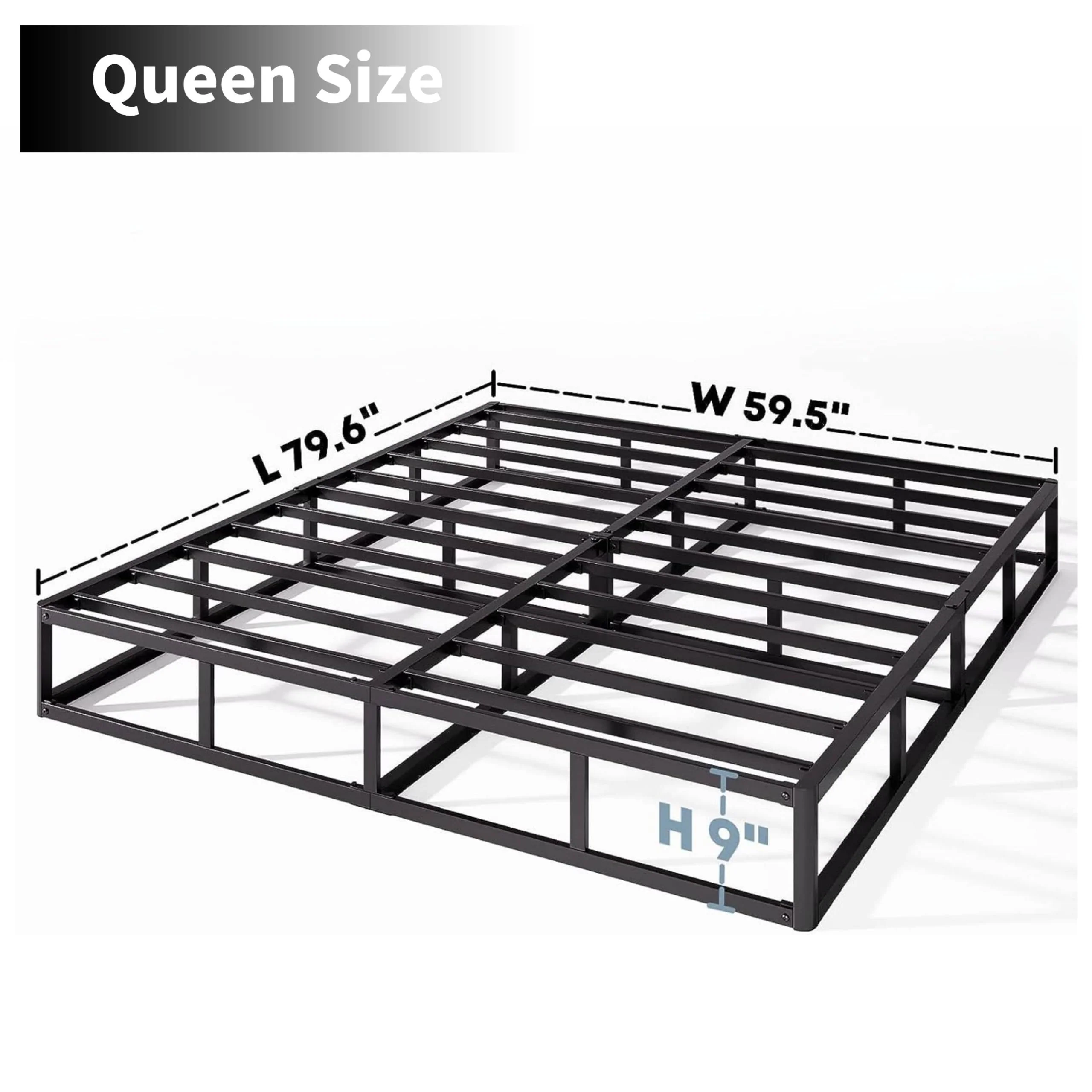 HUEIIS Queen Box Spring 9 Inch Metal Frame Mattress Foundation