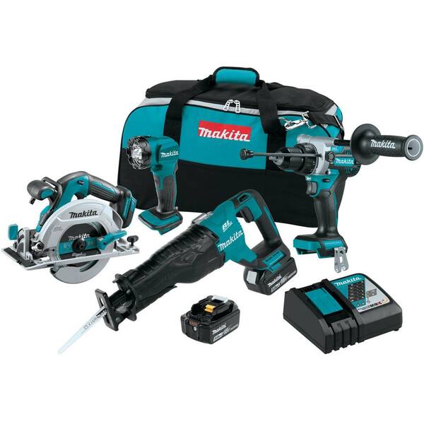18V 5.0 Ah LXT Lithium-Ion Brushless Cordless Combo Kit 4-Piece and 18V LXT Variable Speed Oscillating Multi-Tool