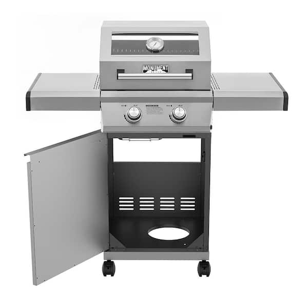2-Burner Propane Gas Grill in Stainless with Clear View Lid and LED Controls
