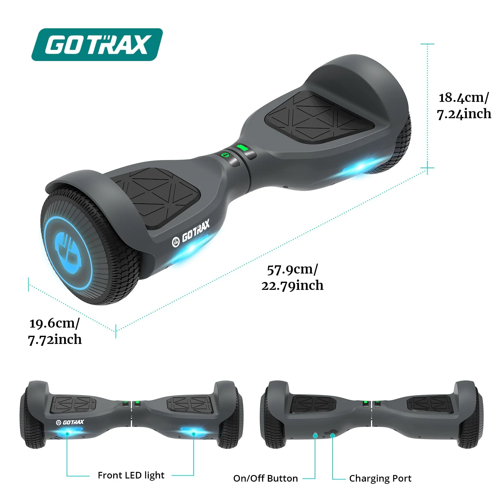 Gotrax Edge Hoverboard with 6.5 LED Wheels & Headlight