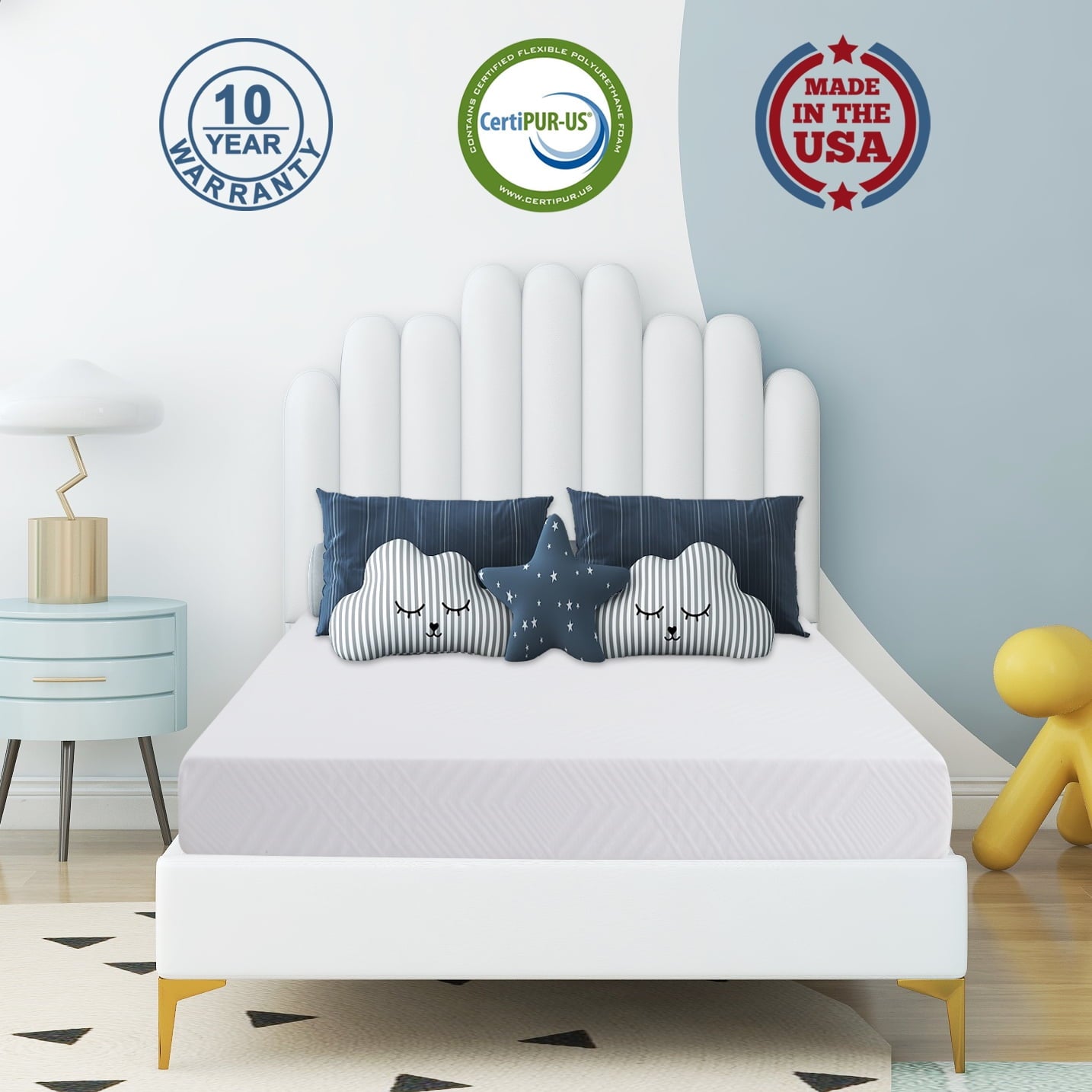 Mattress.6 inch Gel Memory Foam Mattress in a Box with Graphene Fabric Cover