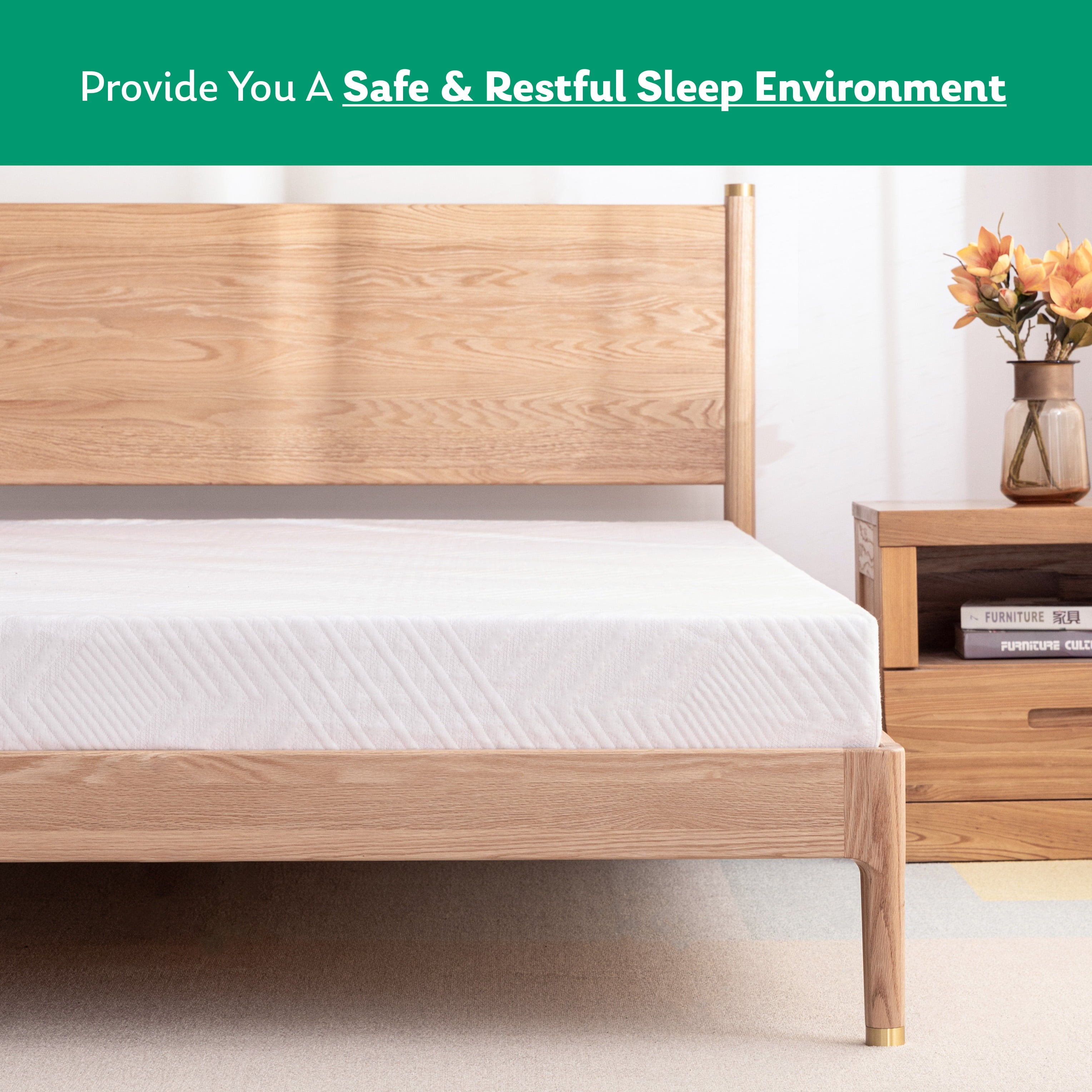 Size. EGO 6 inch Memory Foam Mattress. Cooling Gel Infused. White