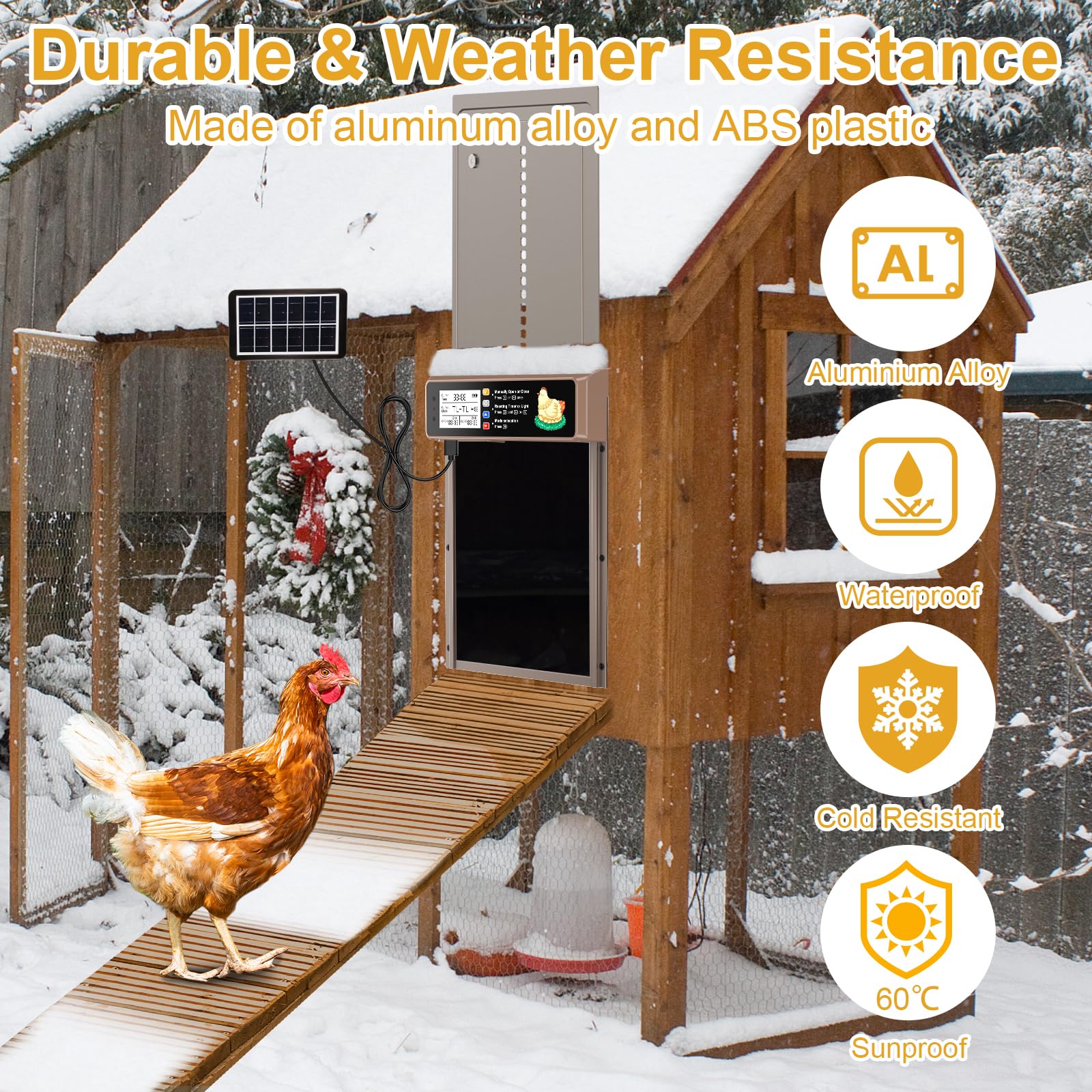 NyPots Automatic Chicken Coop Door Solar Powered