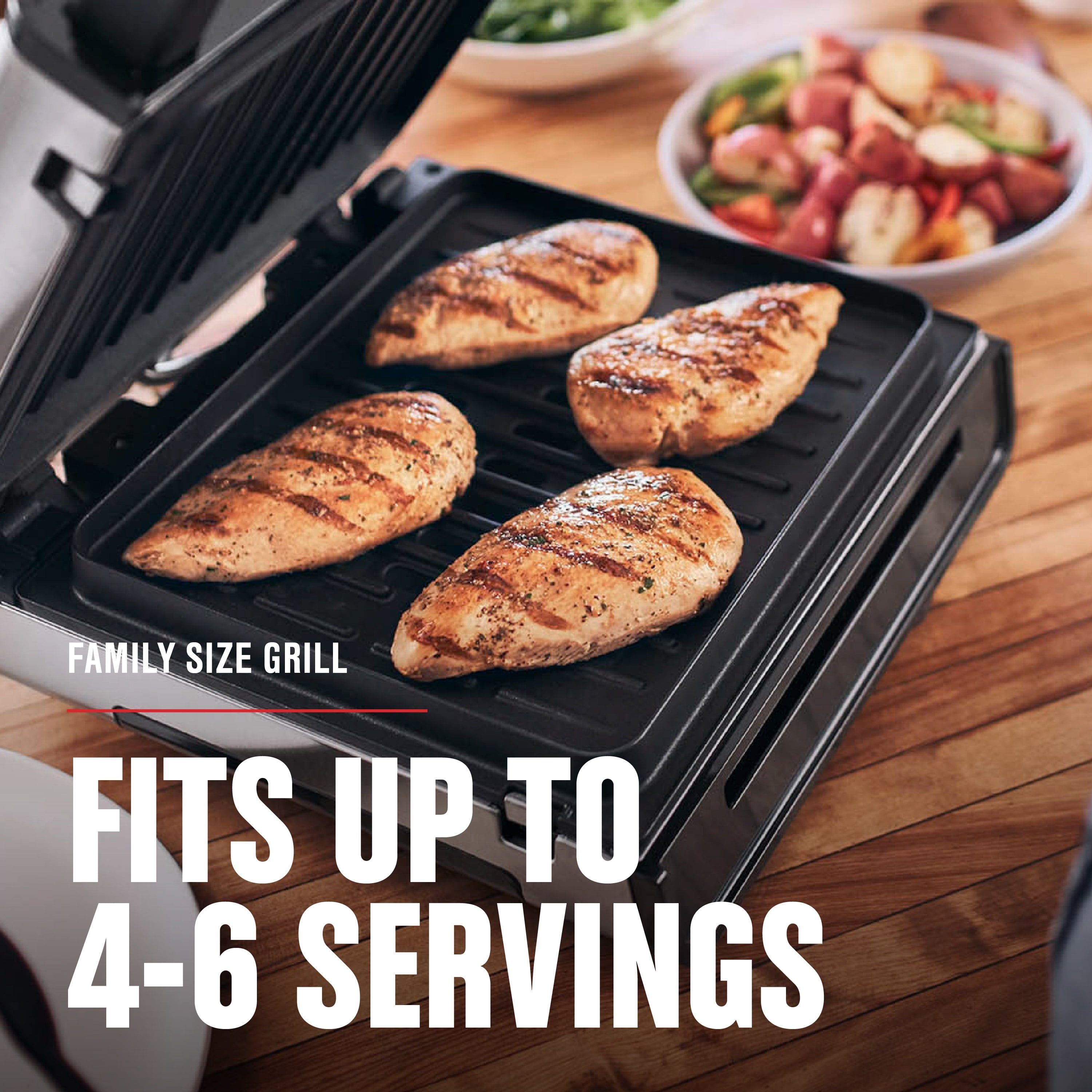 Foreman Contact Smokeless - Ready Grill. Family Size (4-6 Servings). GRS6090B-1