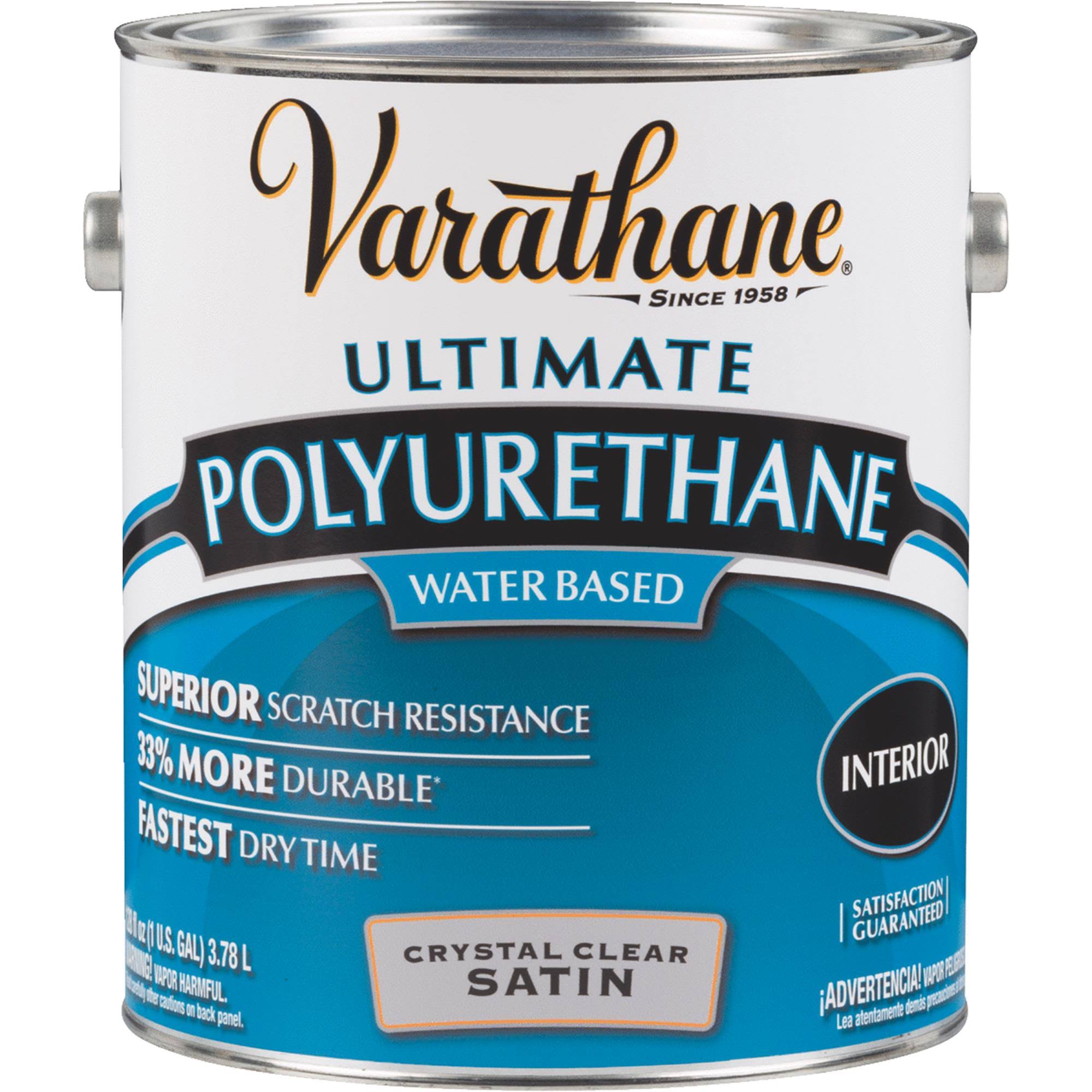 Varathane Water Based Interior Polyurethane, Crystal Clear, 1 gal