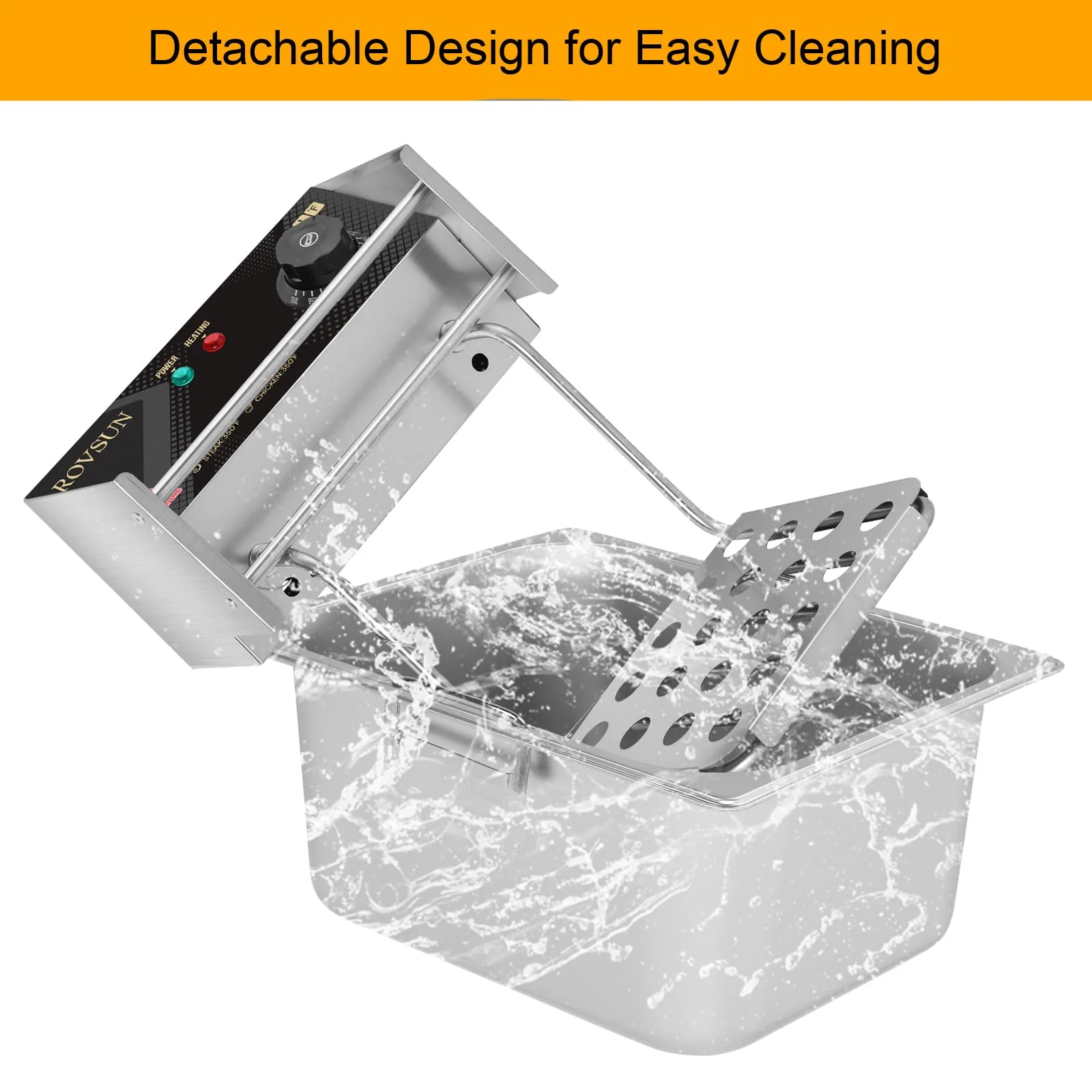 ROVSUN 22.8QT Electric Deep Fryer w/ 2 Baskets & Lids