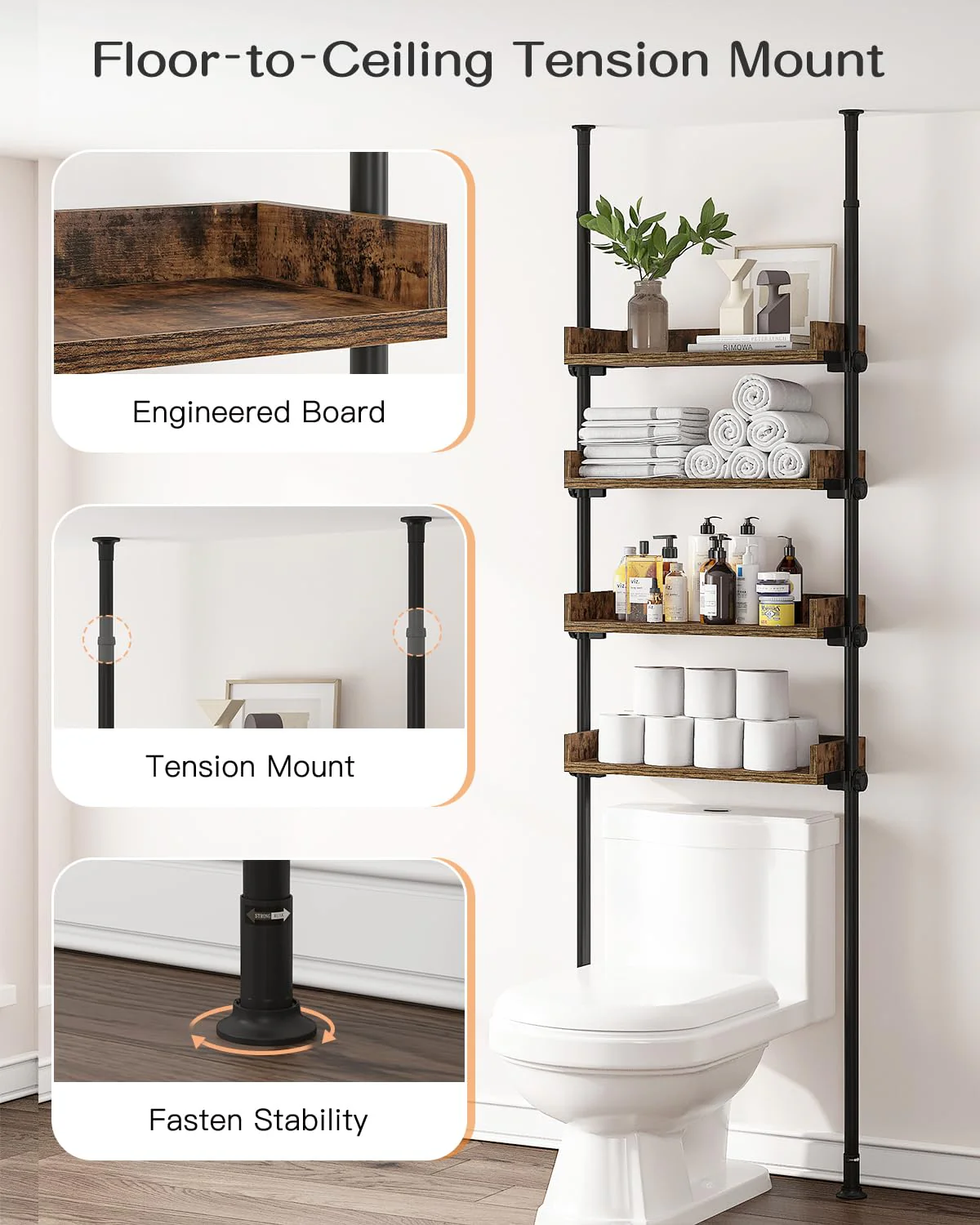 ALLZONE Bathroom Organizer. Over The Toilet Storage