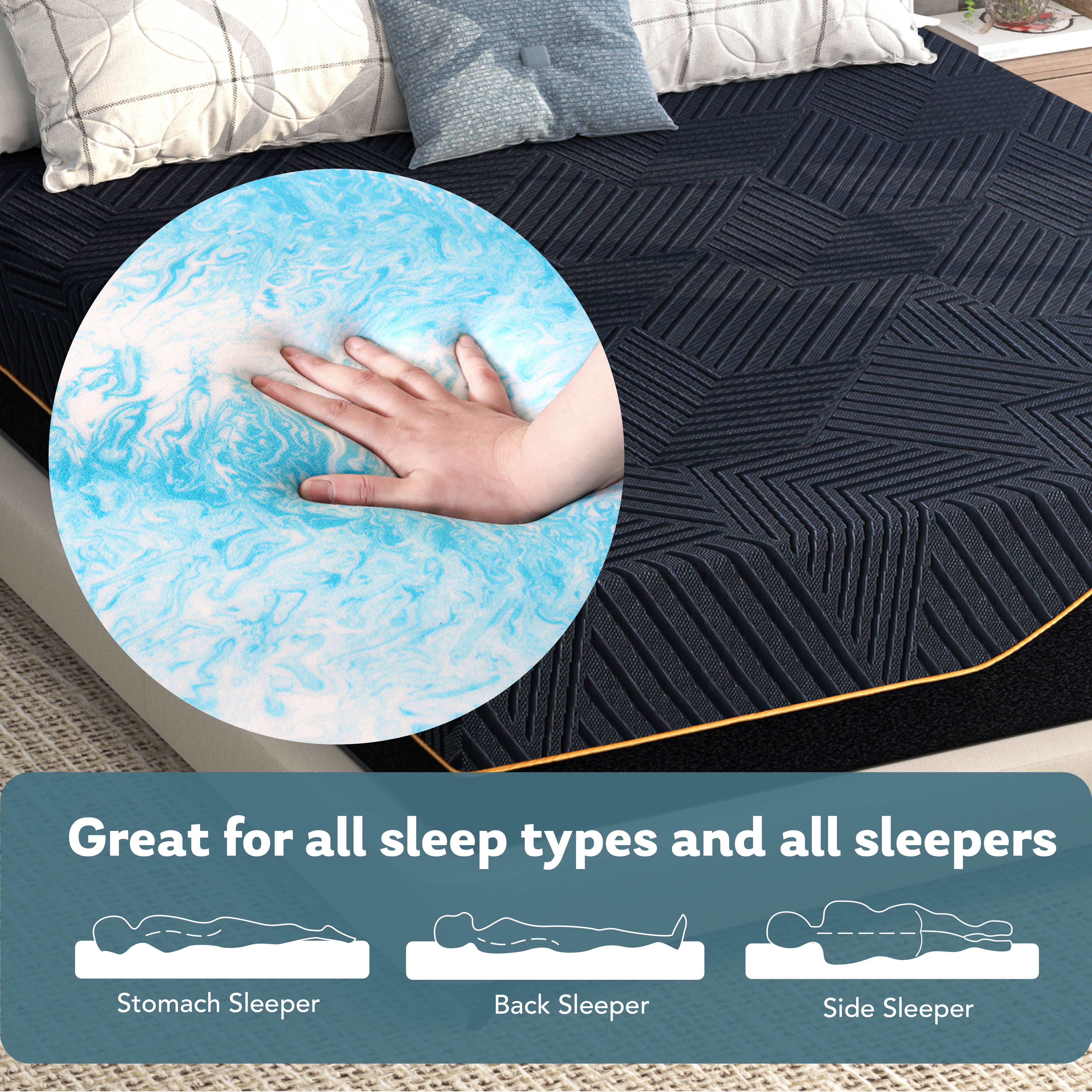 inch EGO Copper Gel Memory Foam Mattress In a Box. King. Medium