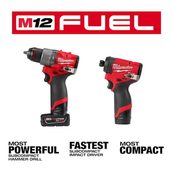 M12 FUEL 12-Volt Cordless Hammer Drill and Impact Driver Combo Kit with Impact Duty Titanium Drill Bit Set (23-Piece)