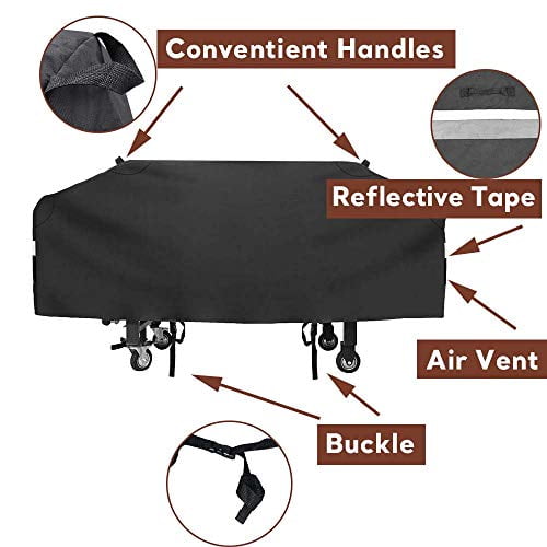 36 Grill Griddle Cover for Blackstone Outdoor Cooking Flat Top Griddle Station. Camp Chef Flat Top Grill and Most 4 Burner Flat Top Grill Griddle. 600D Heavy Duty Cover with Support Pole
