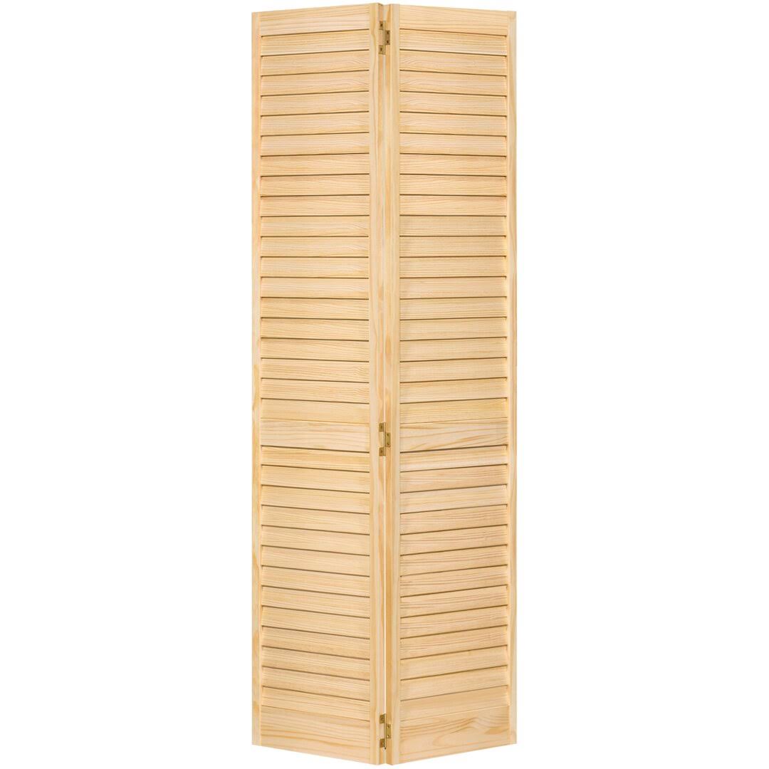 Kimberly Bay Louvered Wood Unfinished Plantation Bi-Fold Door