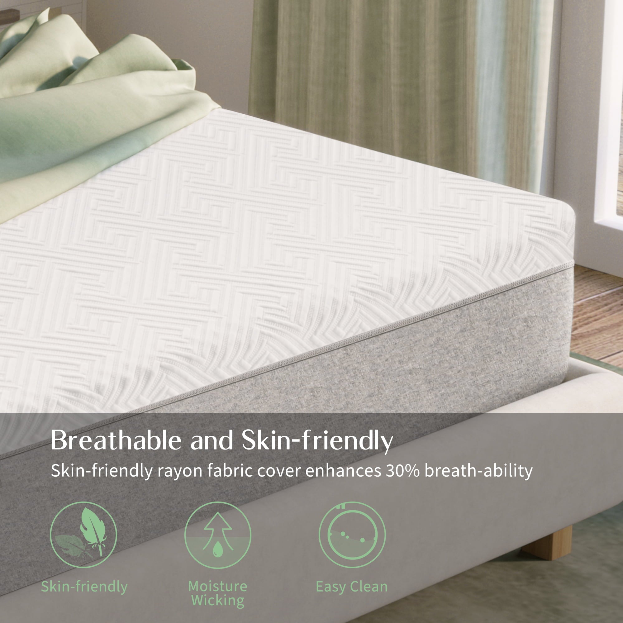 12 inch Cooling Gel Memory Foam Mattress-in-a-Box. Twin Mattress