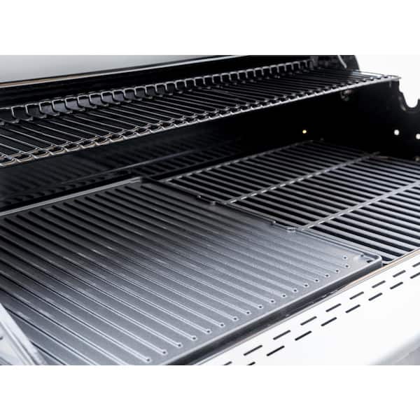 Deluxe 6-Burner Natural Gas Grill in Black with Ceramic Searing Side Burner and Gourmet Plus Cooking System