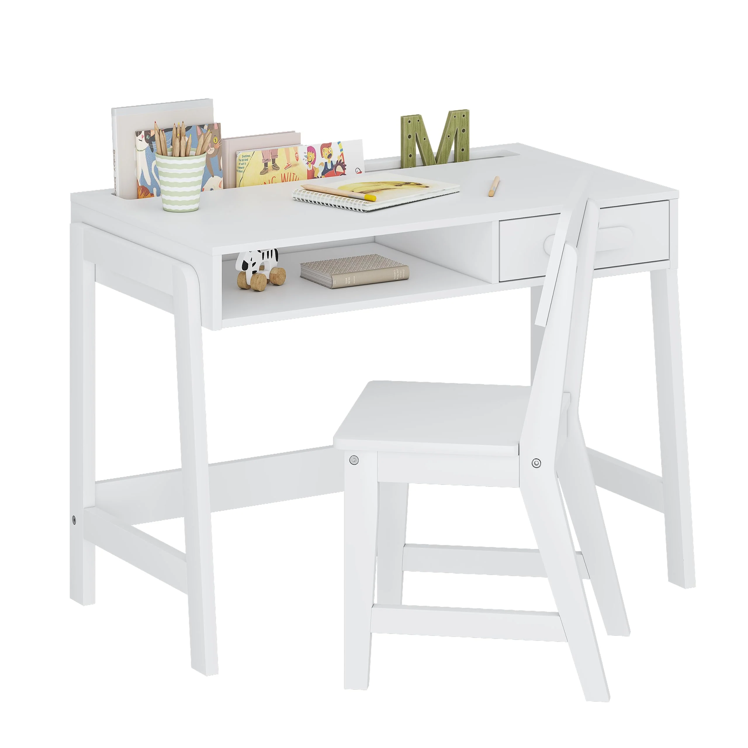 UTEX Kids Desk and Chair Set for Kids with Drawers