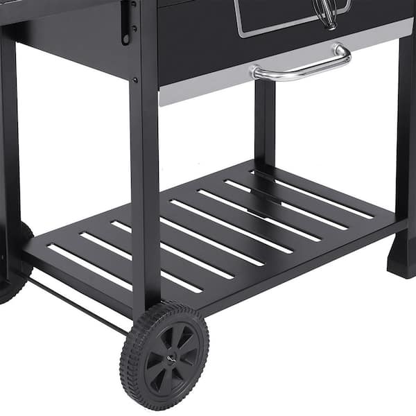 Deluxe 30 in. Charcoal Grill. BBQ Smoker Picnic Camping Patio Backyard Cooking. Black