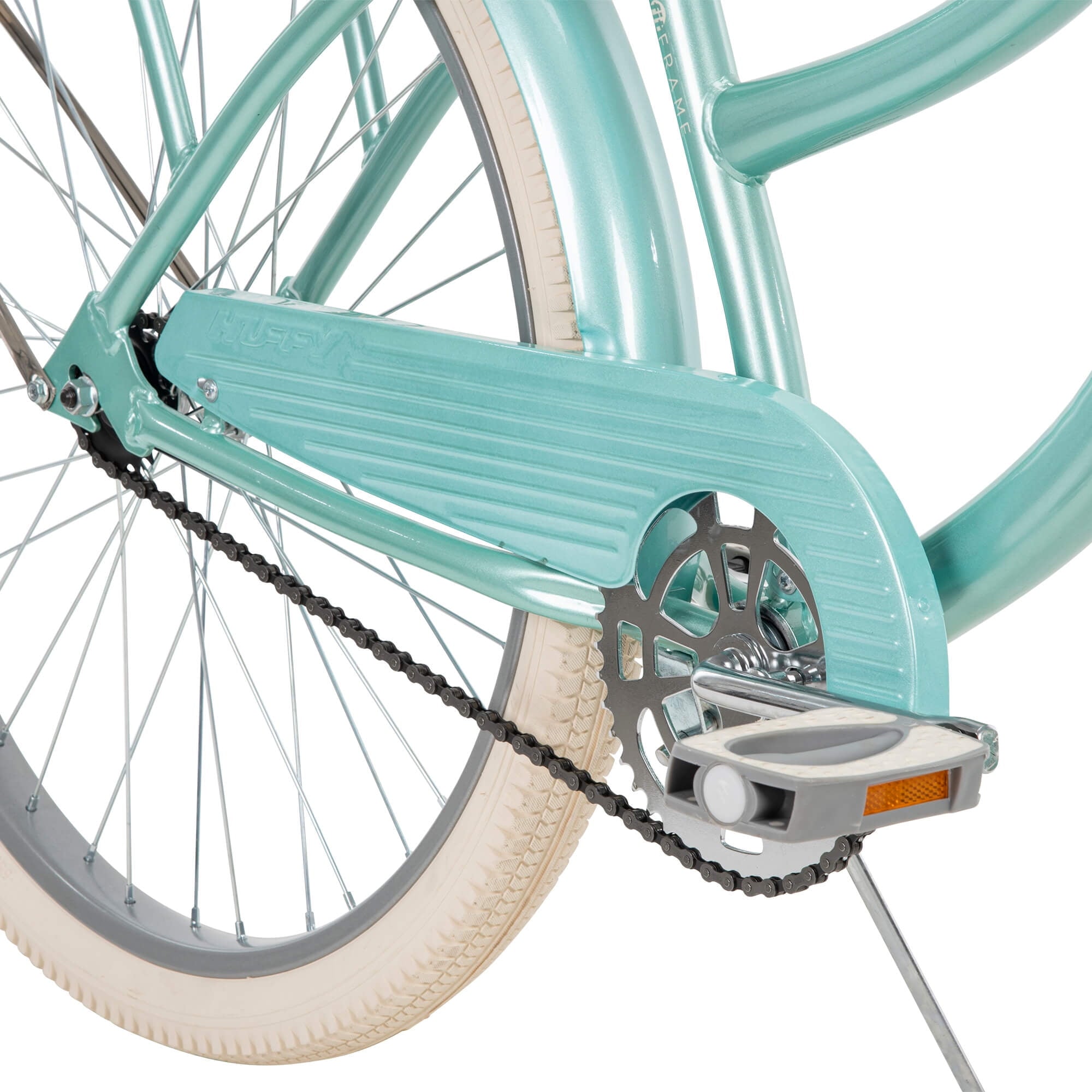 26 In. Nel Lusso Women's Classic Beach Cruiser Bike. Mint Green