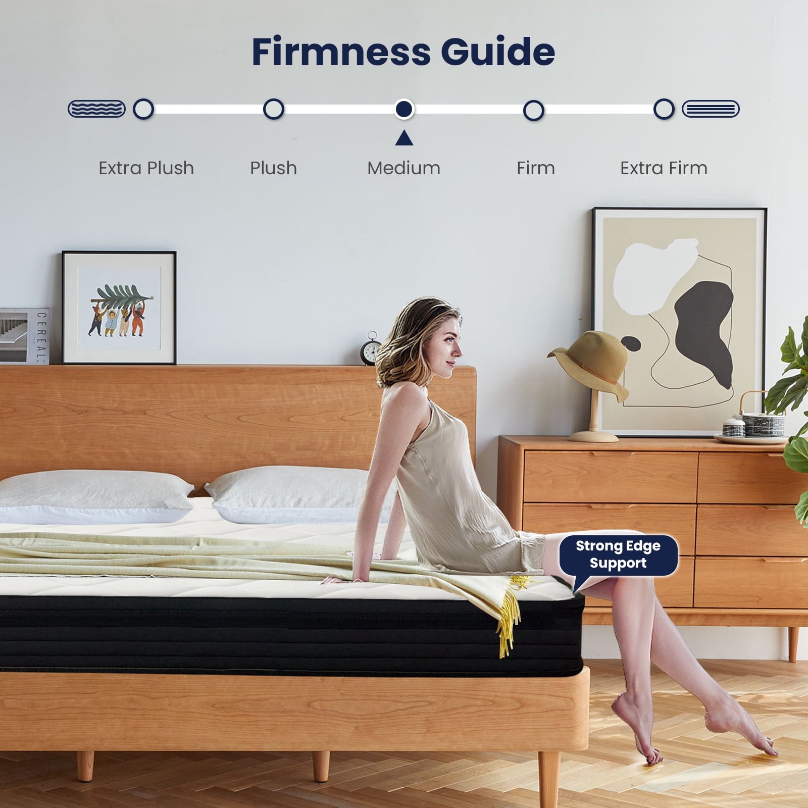 Queen Mattress. 12 Inch Hybrid Memory Foam Mattress in a Box. Pressure Relief. CertiPUR-US