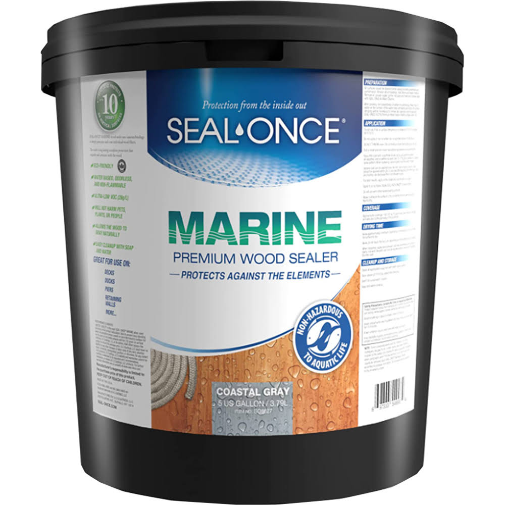 Seal Once Marine Premium Wood Sealer Coastal Gray 5 Gal