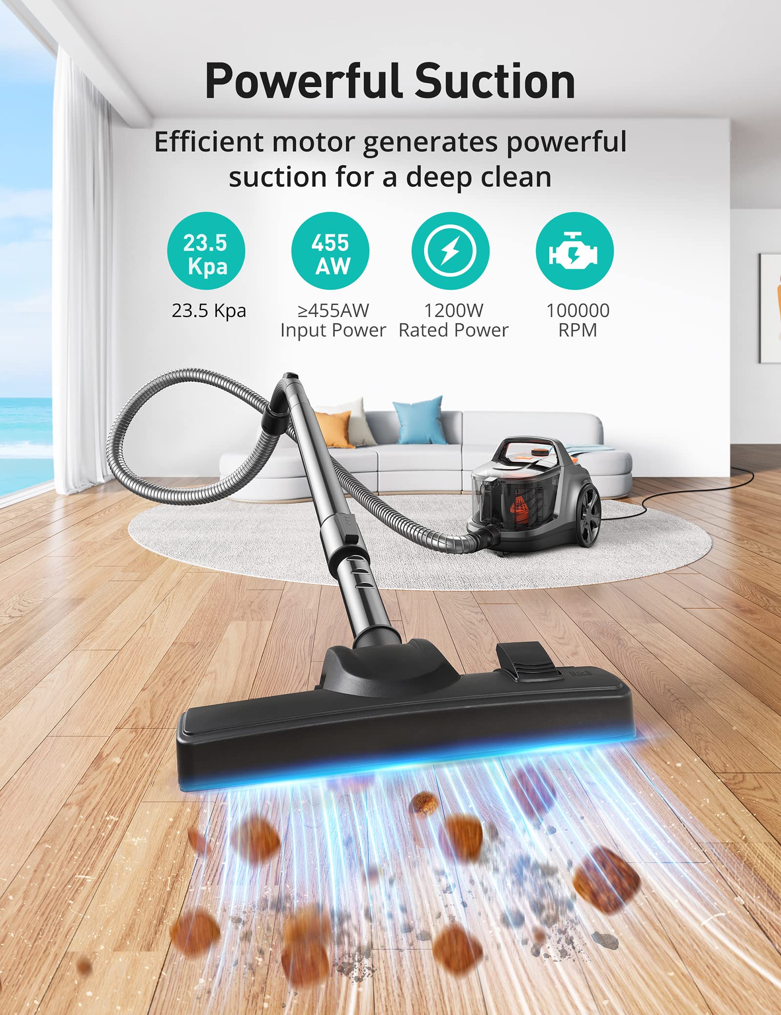 Aspiron 1200W Lightweight Bagless Vacuum Cleaner