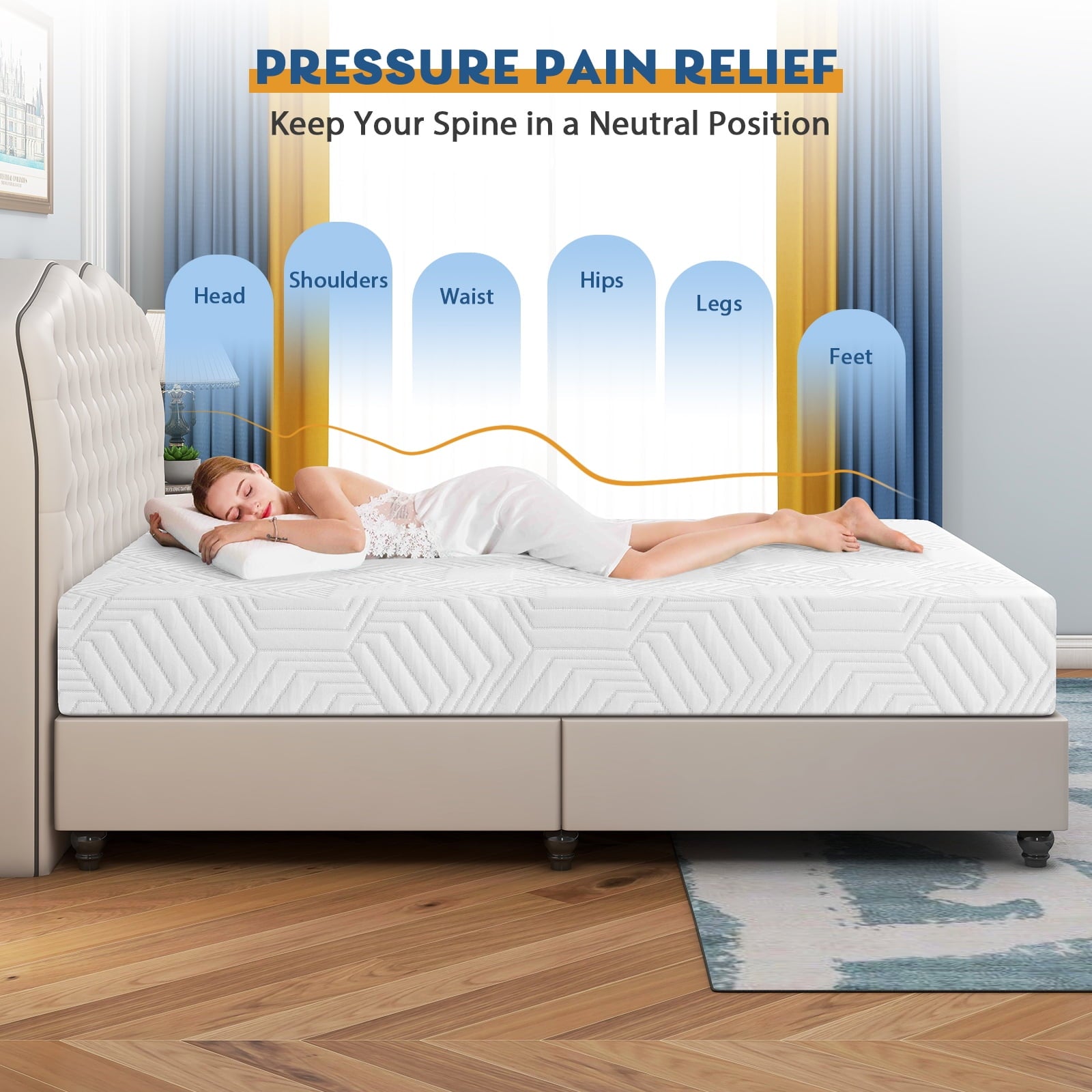 Size Mattress. 10 inch Gel Memory Foam Mattress Mattress in a Box. for a Comfort Sleep & Pressure Relief. Medium Firm Feel with Motion Isolating