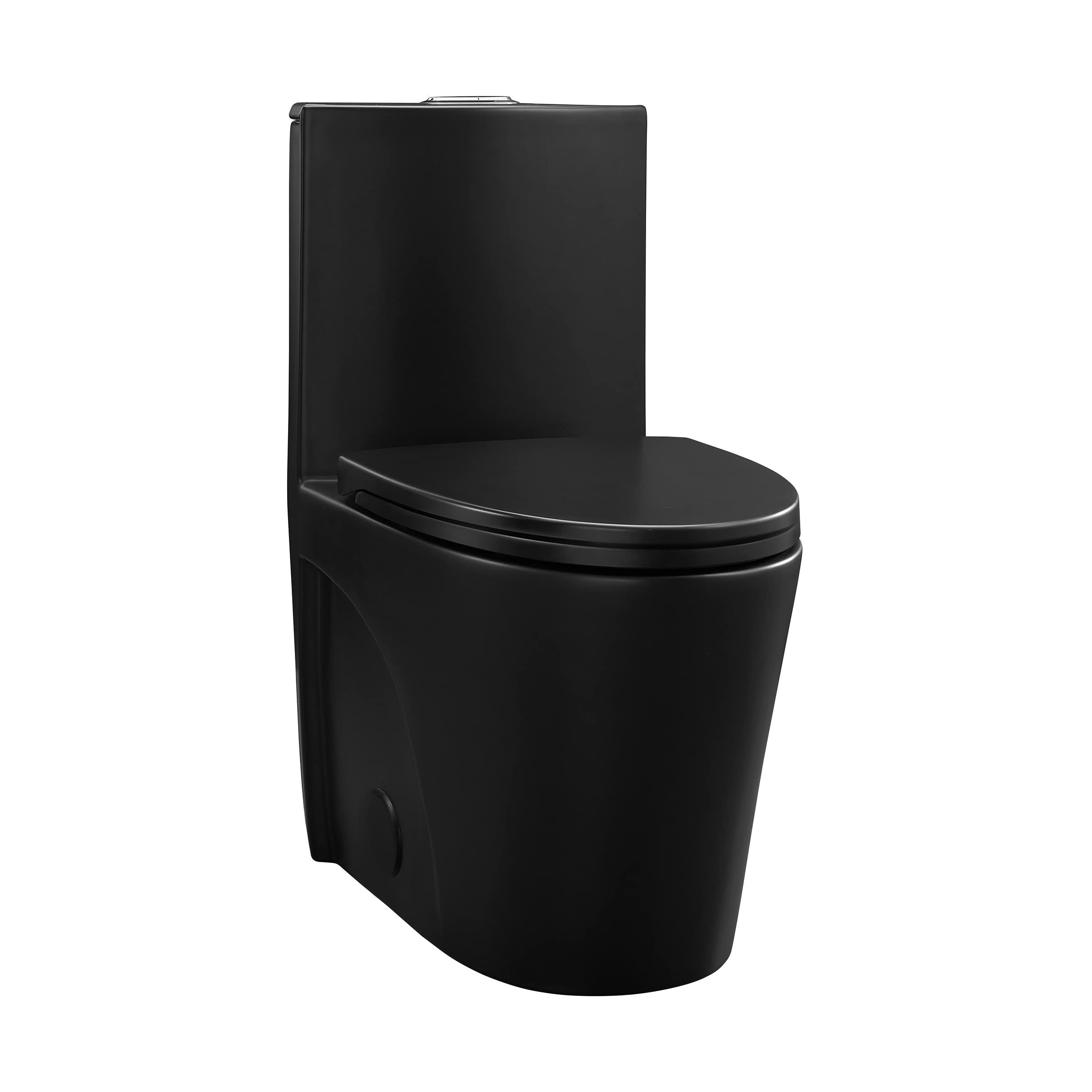 Swiss Madison St. Tropez One-Piece Elongated Toilet Vortex Dual-Flush in Matte Black 1.1/1.6 GPF