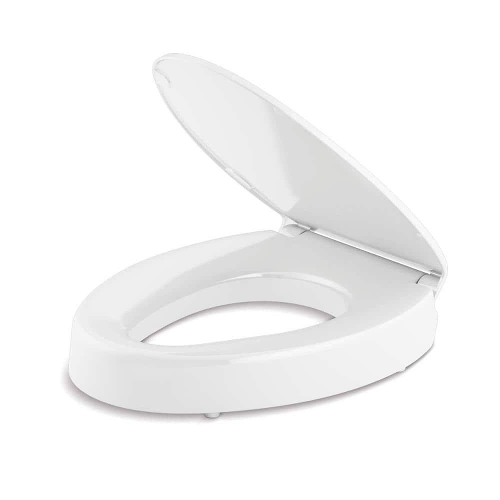 Kohler Hyten Elevated Quiet-Close Elongated Closed Front Toilet Seat in White