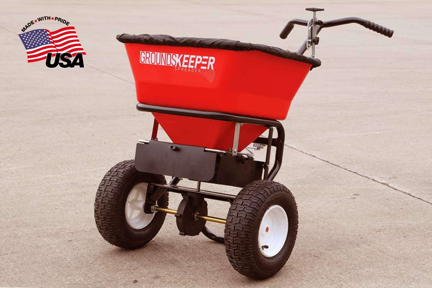 Multi-Purpose Walk Behind Push Spreader 3039632R Grounds Keeper. 100 Pound Capacity. Multi Use Tool for Grass Seed. Salt. De-Icer. Fertilizer and Seeds � Spreader