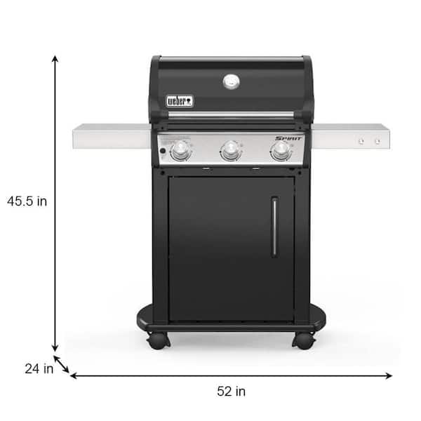 Spirit E-315 3-Burner Propane Grill in Black